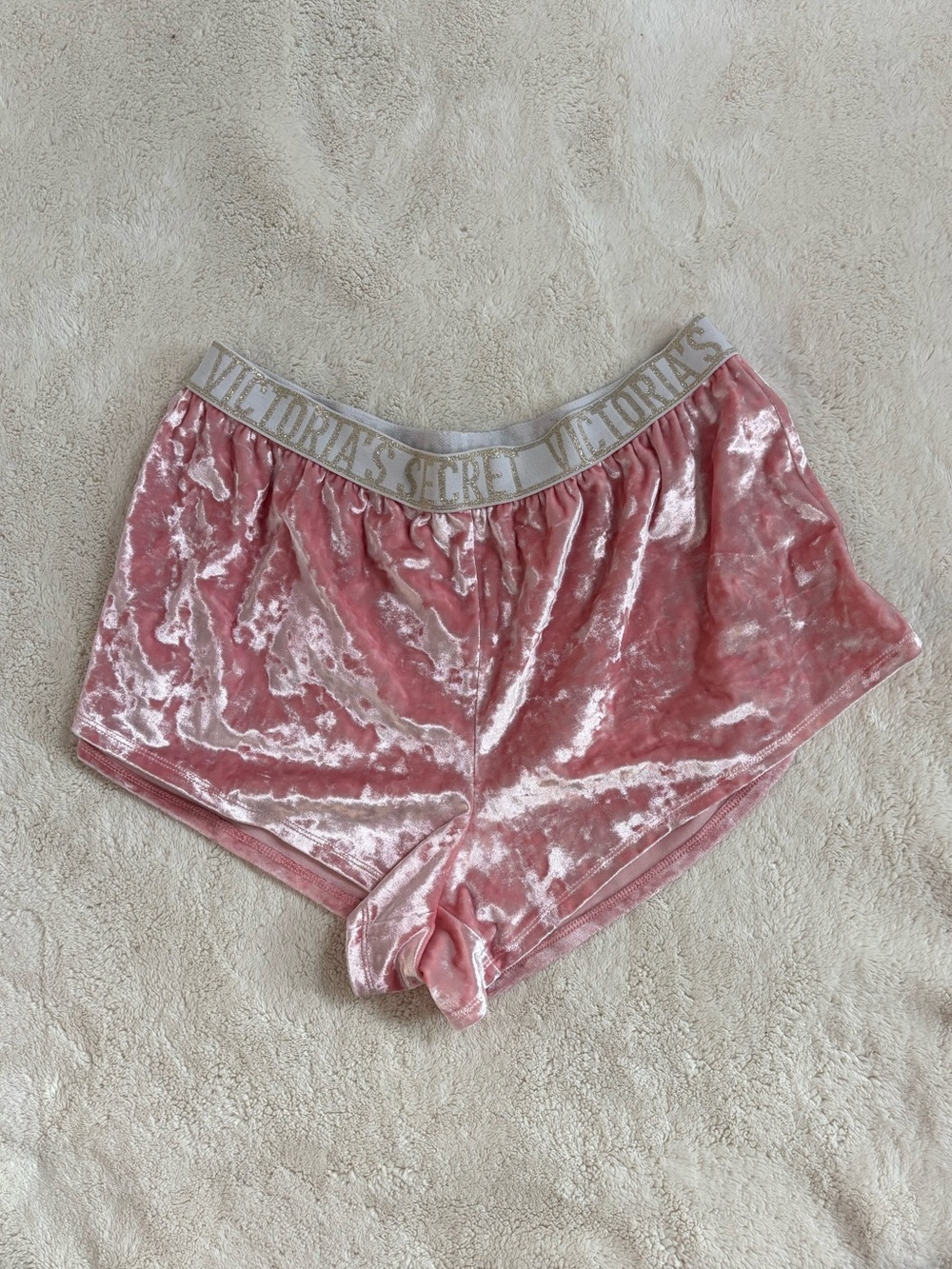 Victoria's Secret Pink Crushed Velvet Lounge Shorts
